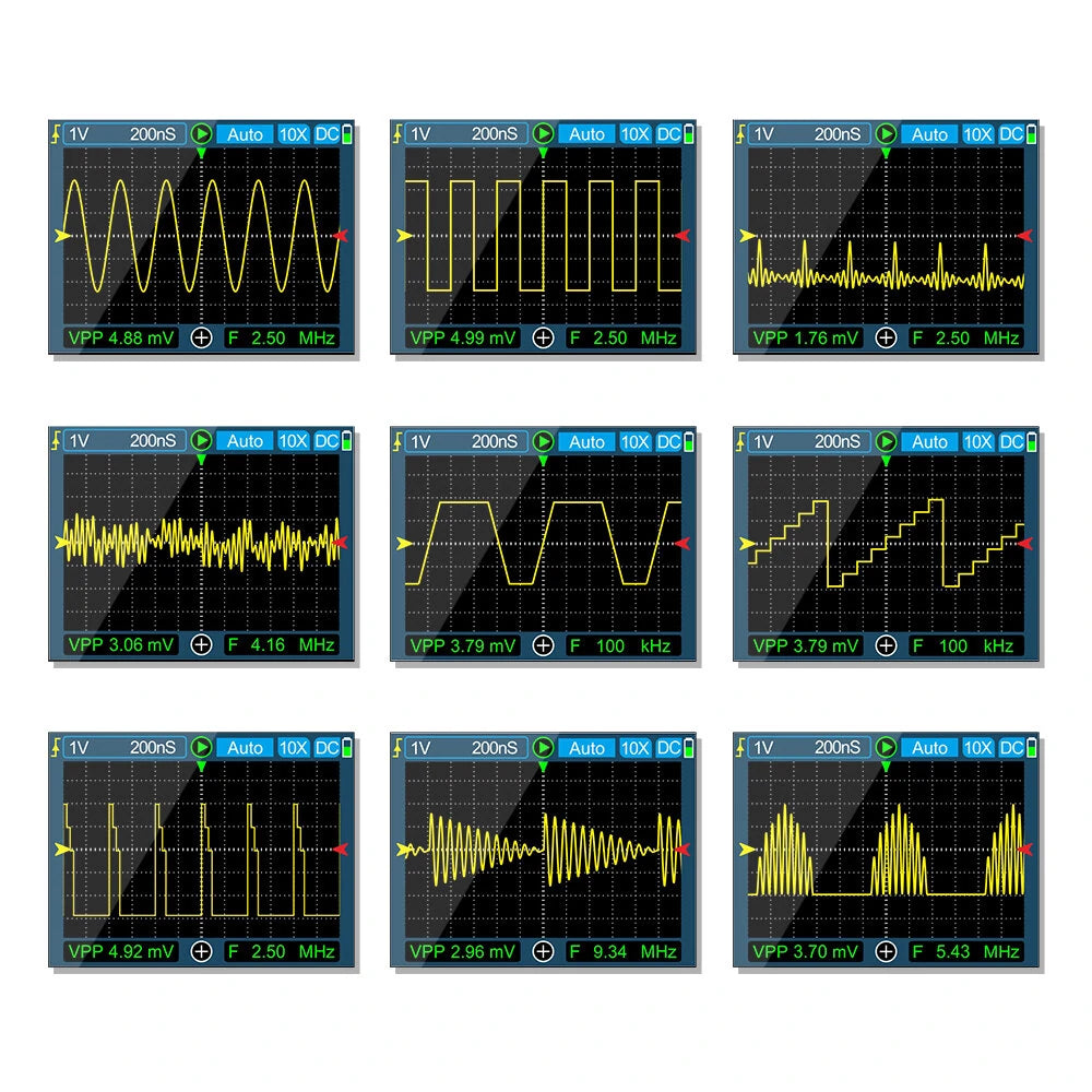 MUSTOOL MDS120M Digital Oscilloscope, 120MHz Bandwidth, 500MS/s, 320x240 LCD, Waveform Storage, Backlit