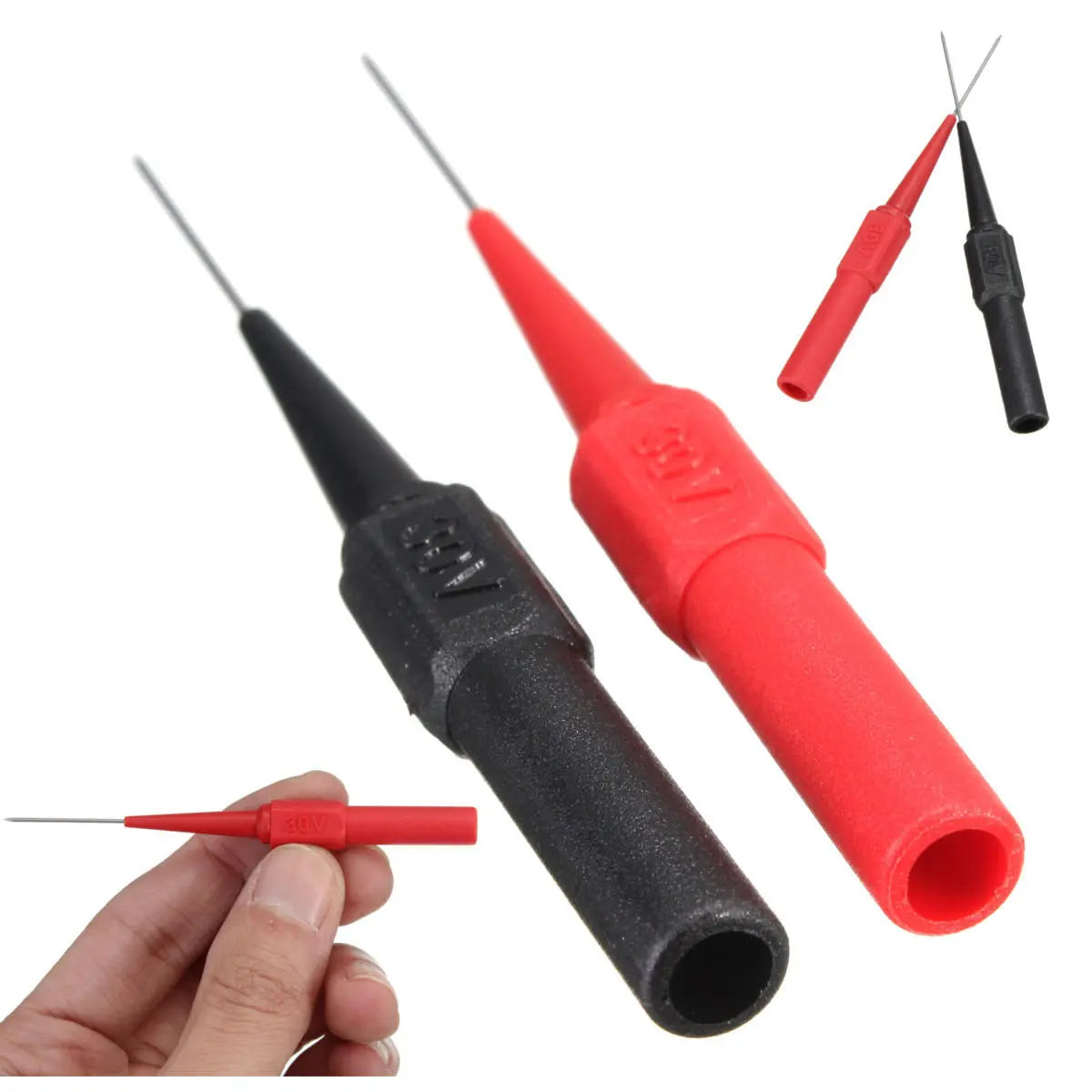 10pcs DANIU Non-destructive Insulation Piercing Multimeter Test Probes - Red/Black
