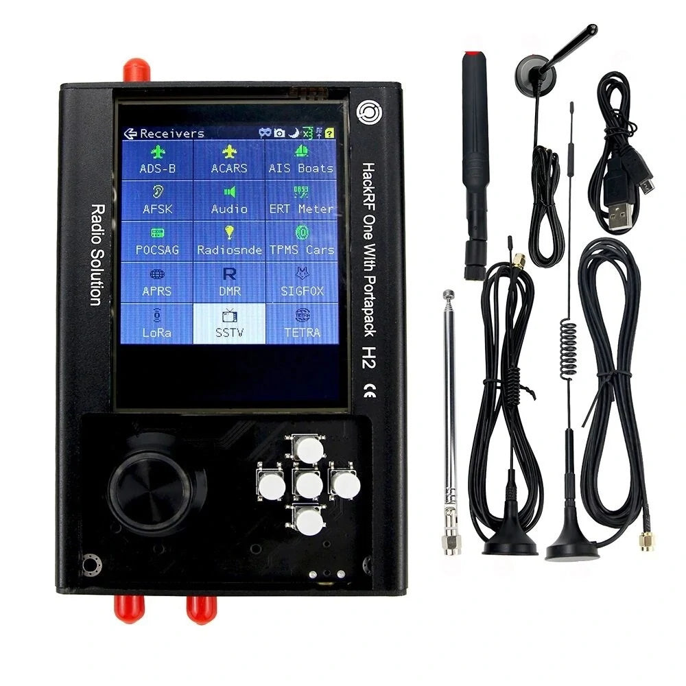 PortaPack H2 & HackRF One SDR: 1MHz-6GHz Assembled Radio with Antennas & Rechargeable Battery