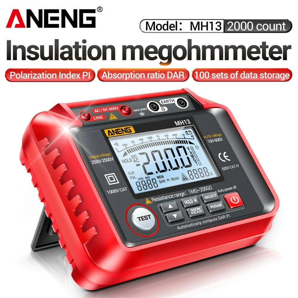 ANENG MH13 Digital Megohmmeter Insulation Earth Resistance High Voltage Tester Tool