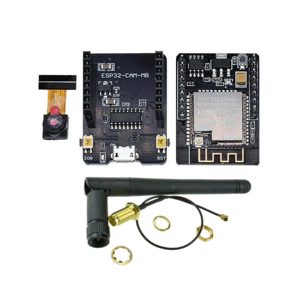 ESP32-CAM-MB WiFi Development Board with CH340G, Bluetooth, OV2640 Camera, 2.4G Antenna, IPX, Micro USB - 5V Serial to WiFi