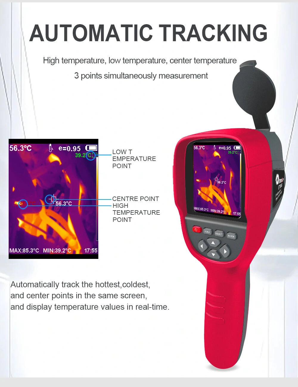 AV TOOLTOP ET692C Professional Thermal Imager with 3.2 Screen, 256x192 Infrared Resolution, -20℃ to +550℃ Auto Temperature Tracking