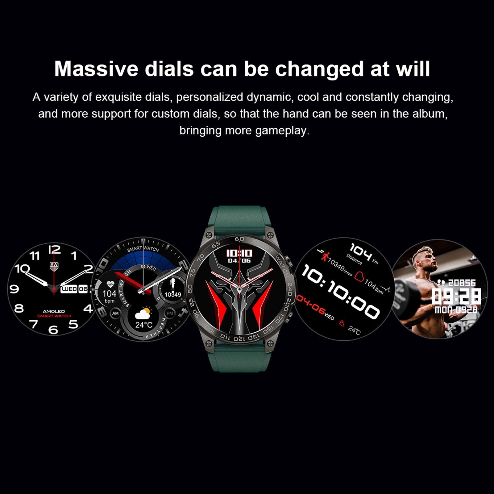 DM50 Smartwatch 1.43 HD Touchscreen, IP68 Waterproof Fitness Tracker for Android & iOS