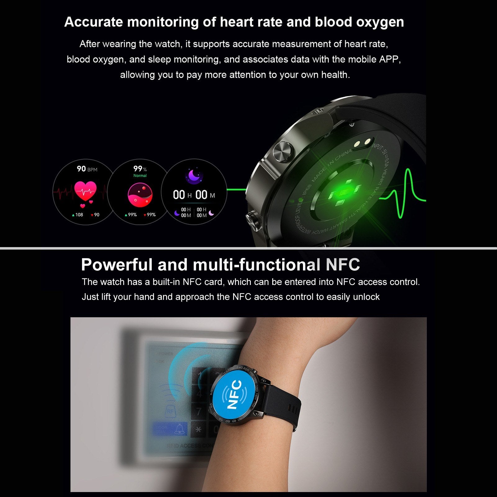 DM50 Smartwatch 1.43 HD Touchscreen, IP68 Waterproof Fitness Tracker for Android & iOS