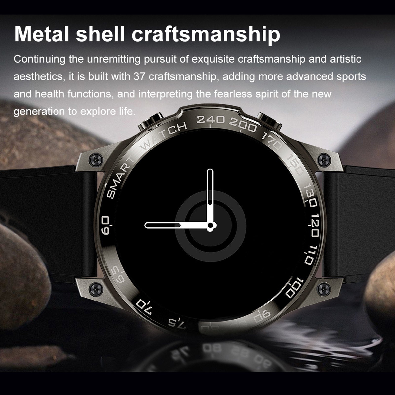 DM50 Smartwatch 1.43 HD Touchscreen, IP68 Waterproof Fitness Tracker for Android & iOS