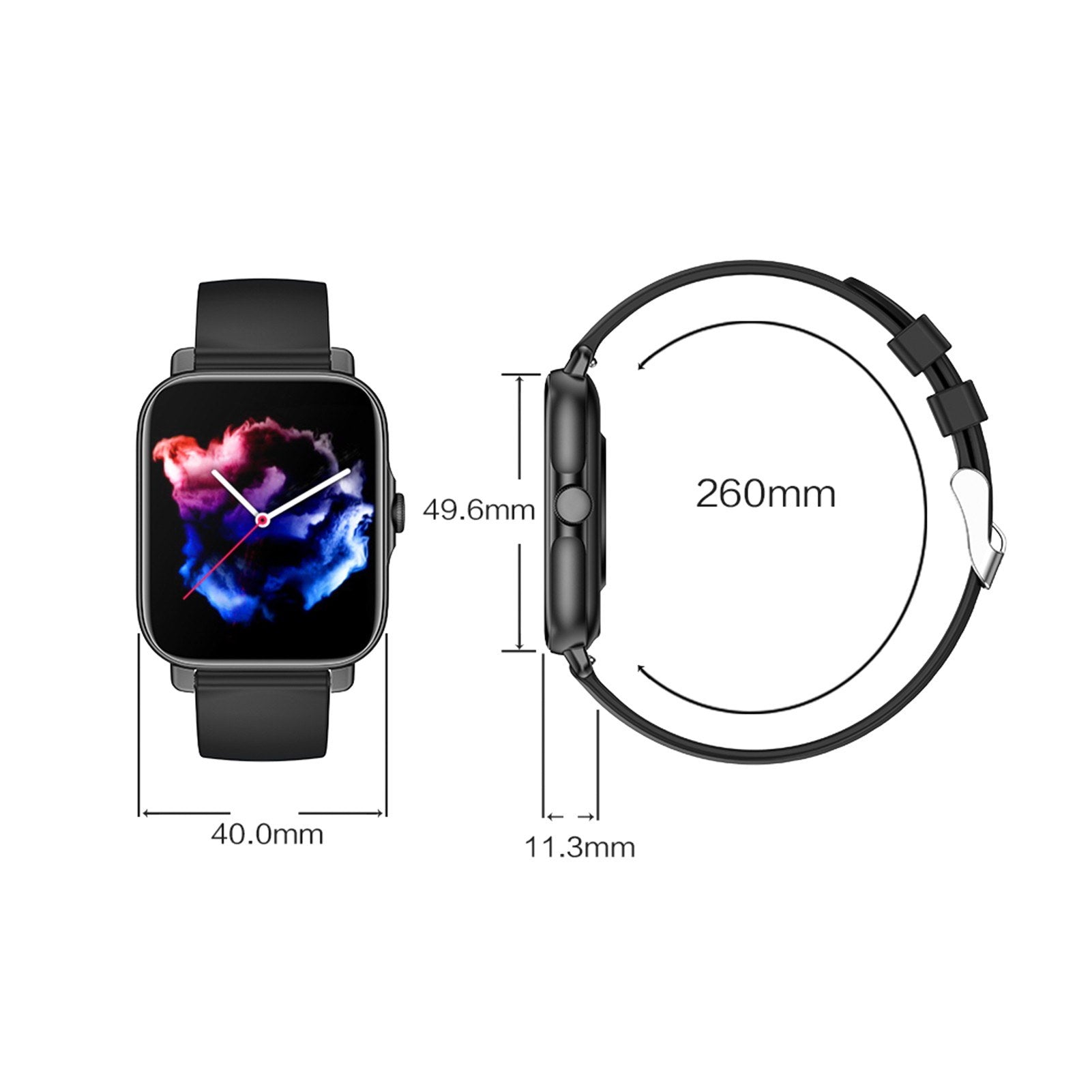 GT30 1.69 Smartwatch: Sports, Fitness Tracker, IP67 Waterproof, BT3.0+BT5.1