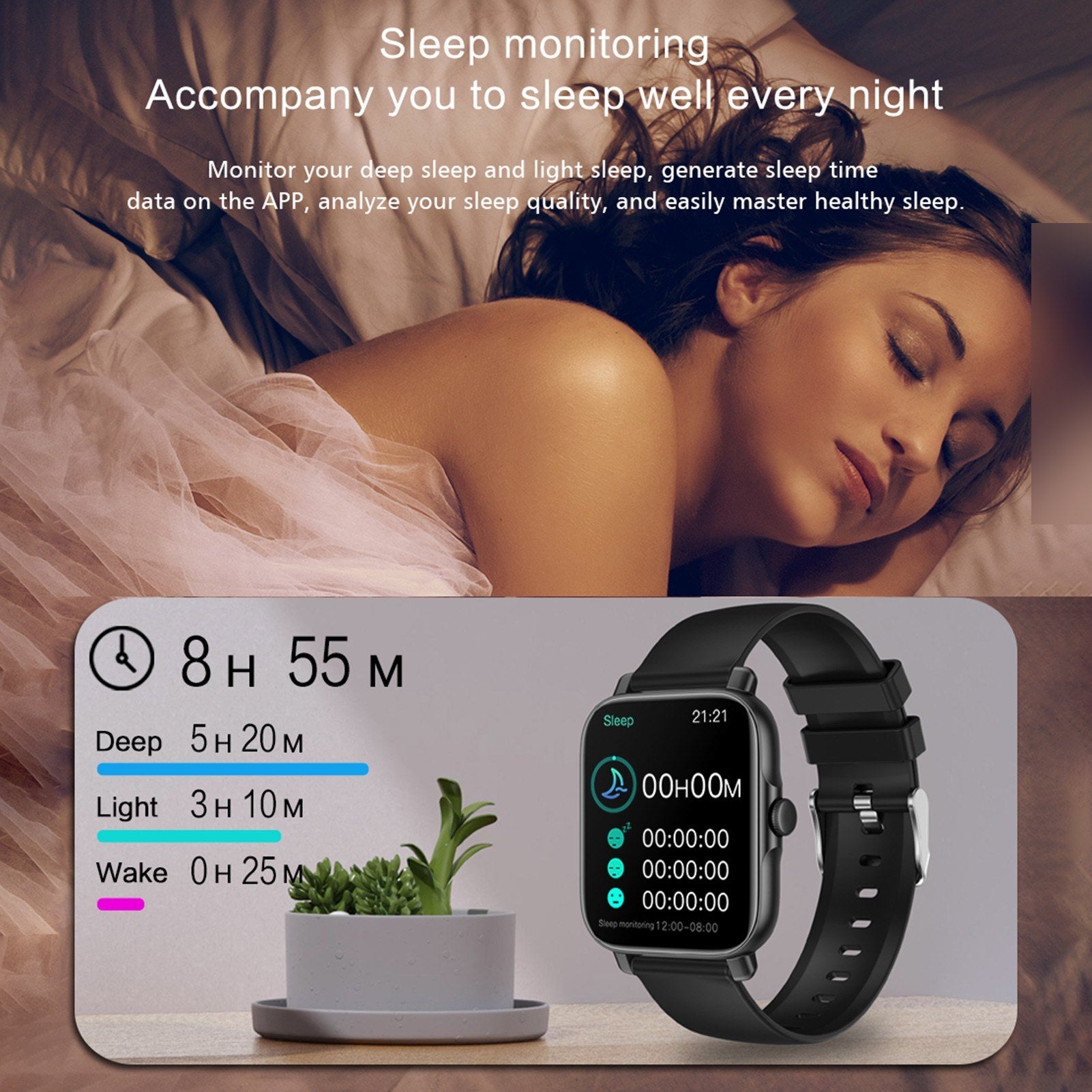 GT30 1.69 Smartwatch: Sports, Fitness Tracker, IP67 Waterproof, BT3.0+BT5.1