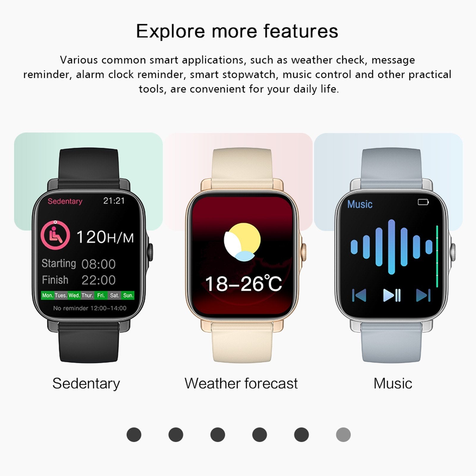 GT30 1.69 Smartwatch: Sports, Fitness Tracker, IP67 Waterproof, BT3.0+BT5.1