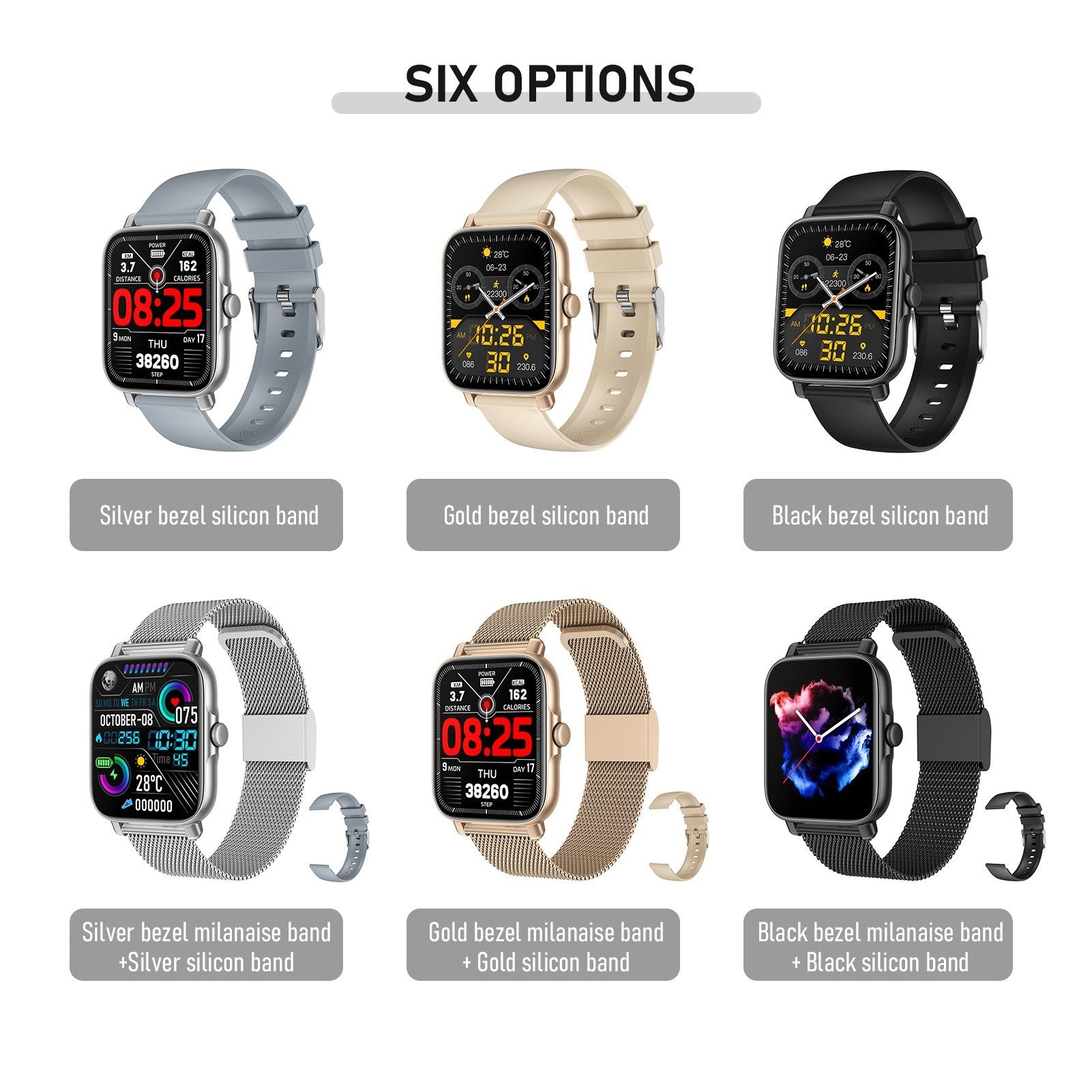 GT30 1.69 Smartwatch: Sports, Fitness Tracker, IP67 Waterproof, BT3.0+BT5.1