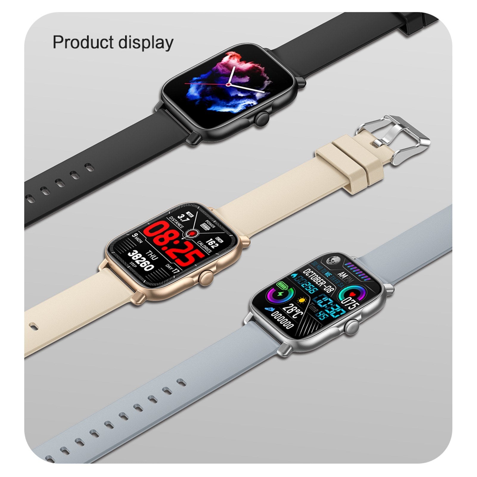 GT30 1.69 Smartwatch: Sports, Fitness Tracker, IP67 Waterproof, BT3.0+BT5.1