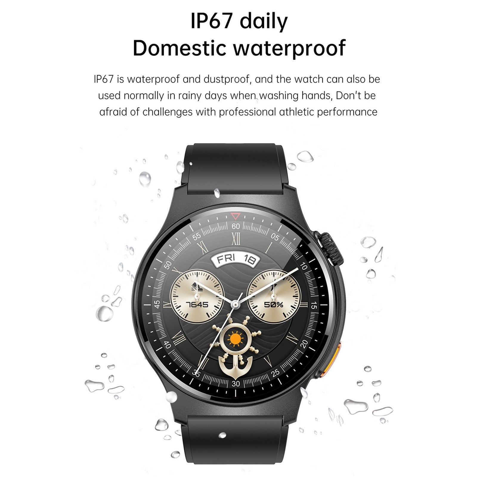 1.39 Smartwatch IP67 Waterproof, BT5.1 Fitness Tracker, Sports & Multifunctional Watch, Compatible with Android 5.0/iOS 10.0