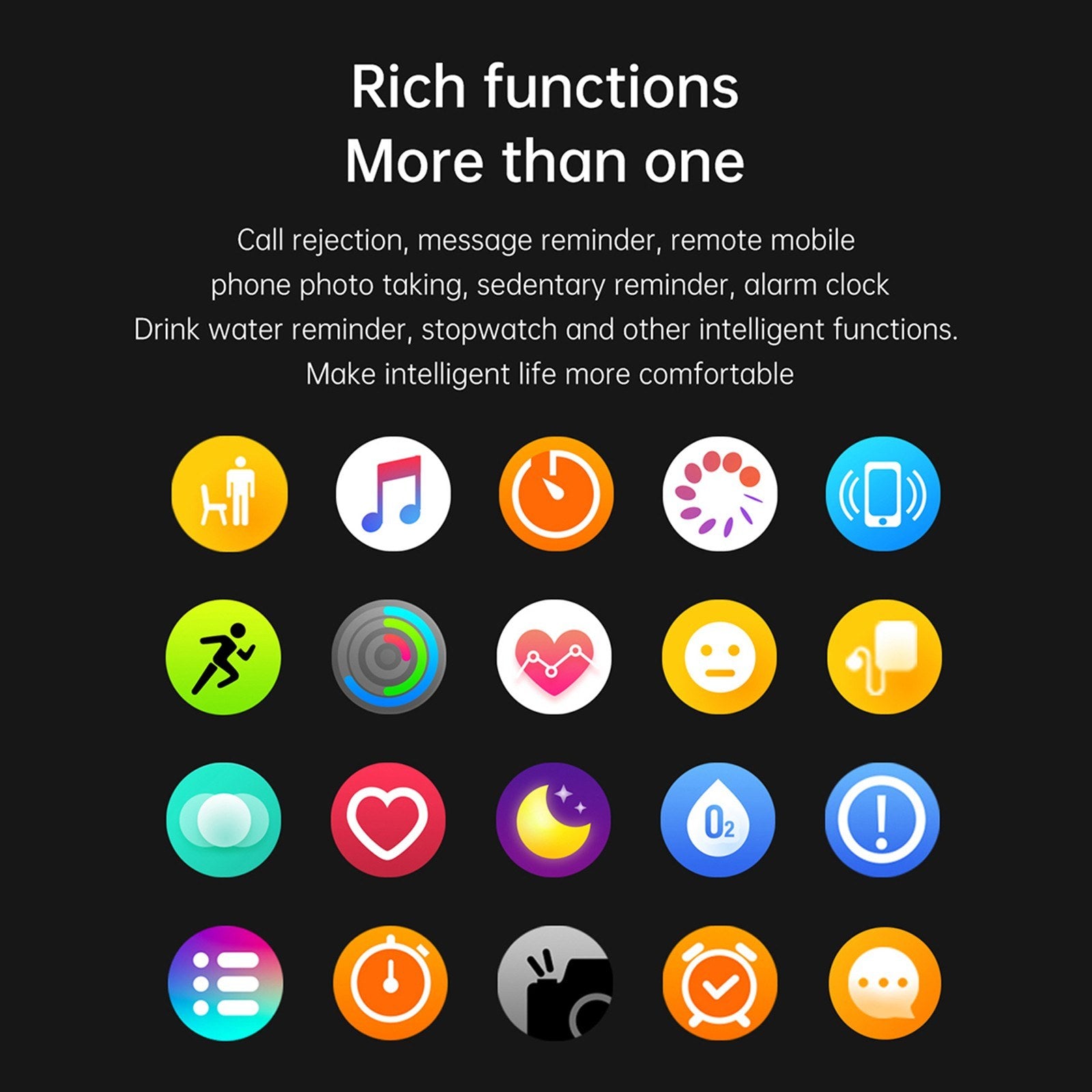 1.39 Smartwatch IP67 Waterproof, BT5.1 Fitness Tracker, Sports & Multifunctional Watch, Compatible with Android 5.0/iOS 10.0