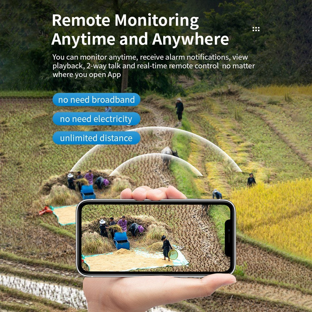 3MP Solar-Powered Smart WiFi Security Camera with Wall Mount and Wireless Monitoring