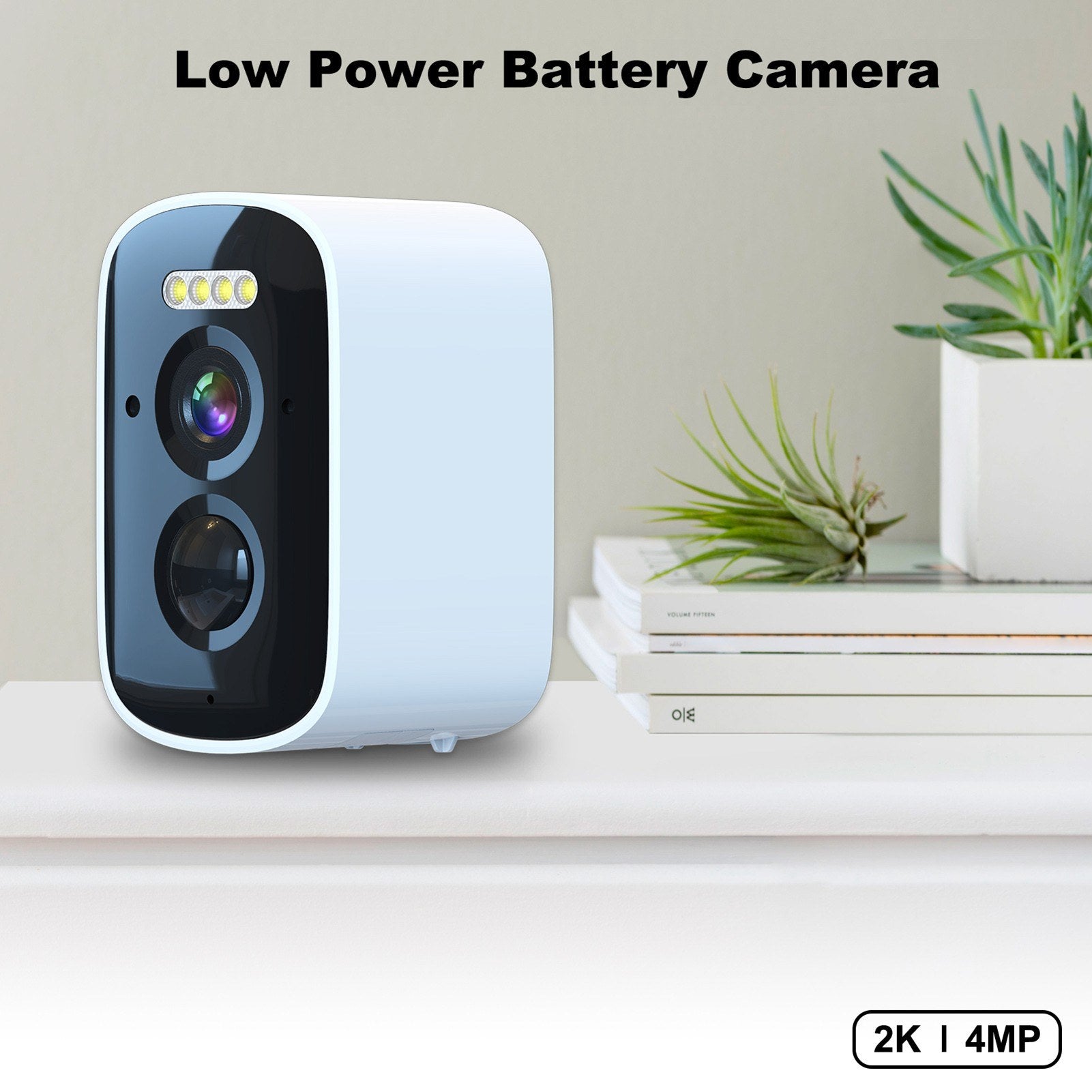 Solar Powered 2K 4MP Wireless Security Camera with WiFi and Wall Mount