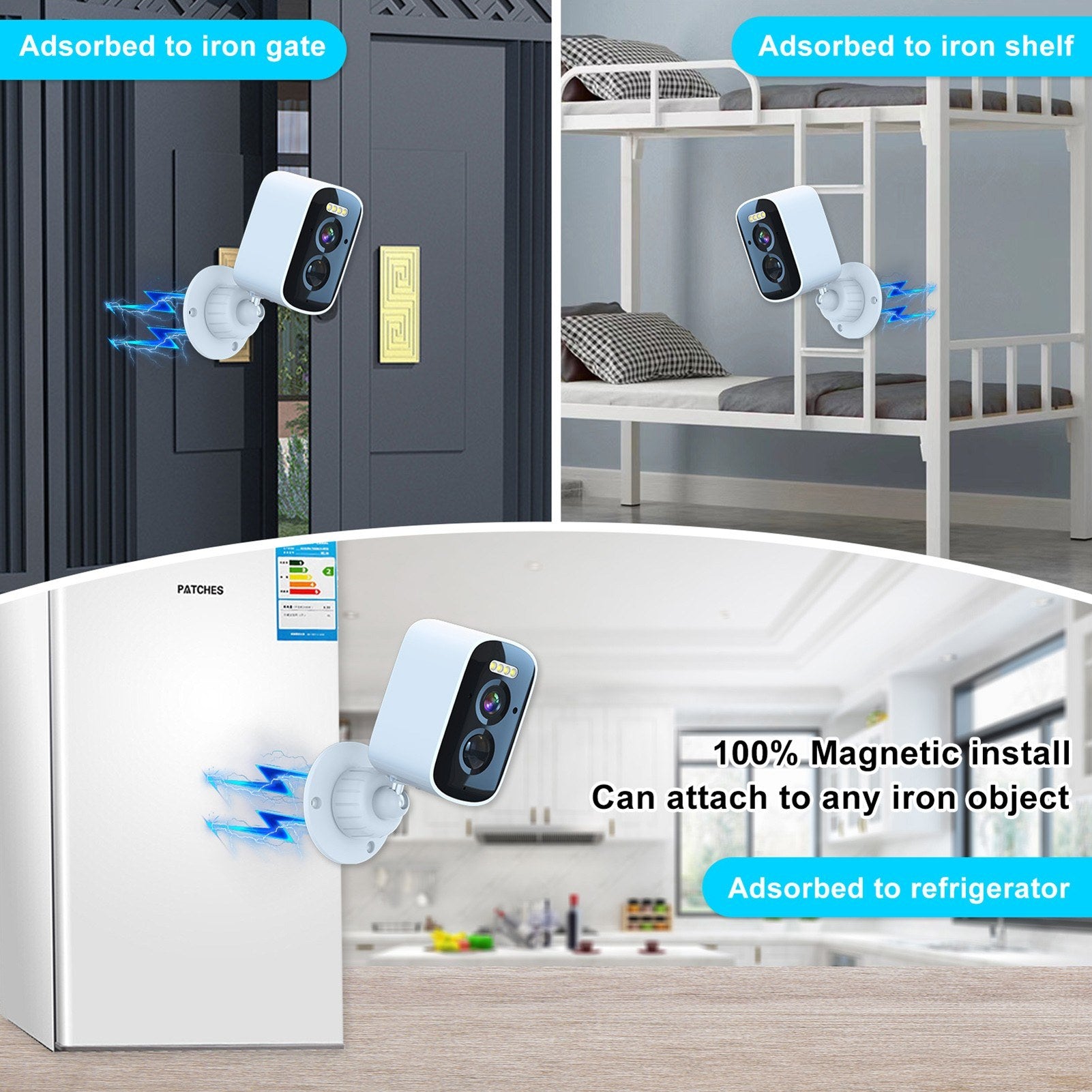 Solar Powered 2K 4MP Wireless Security Camera with WiFi and Wall Mount