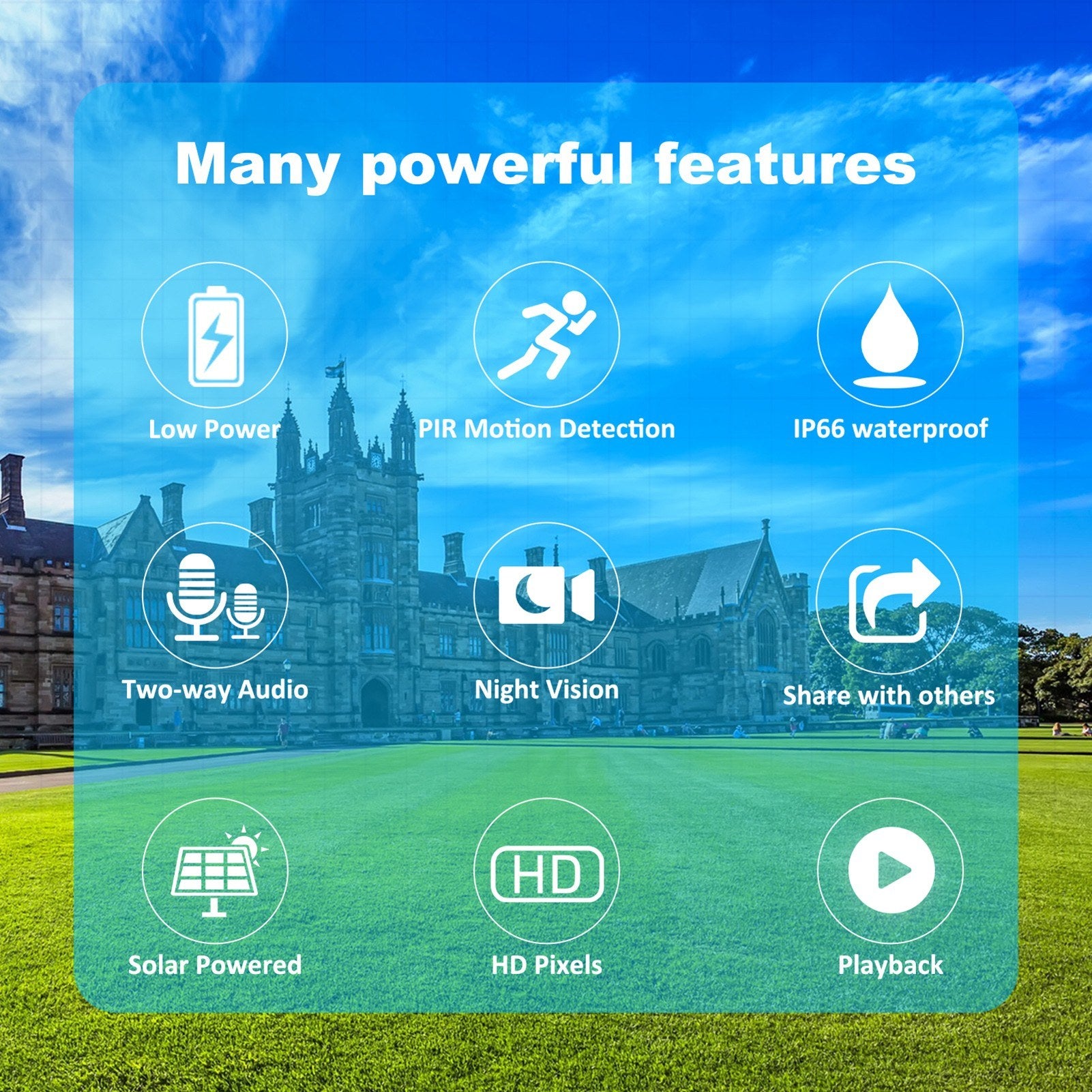 Solar Powered 2K 4MP Wireless Security Camera with WiFi and Wall Mount