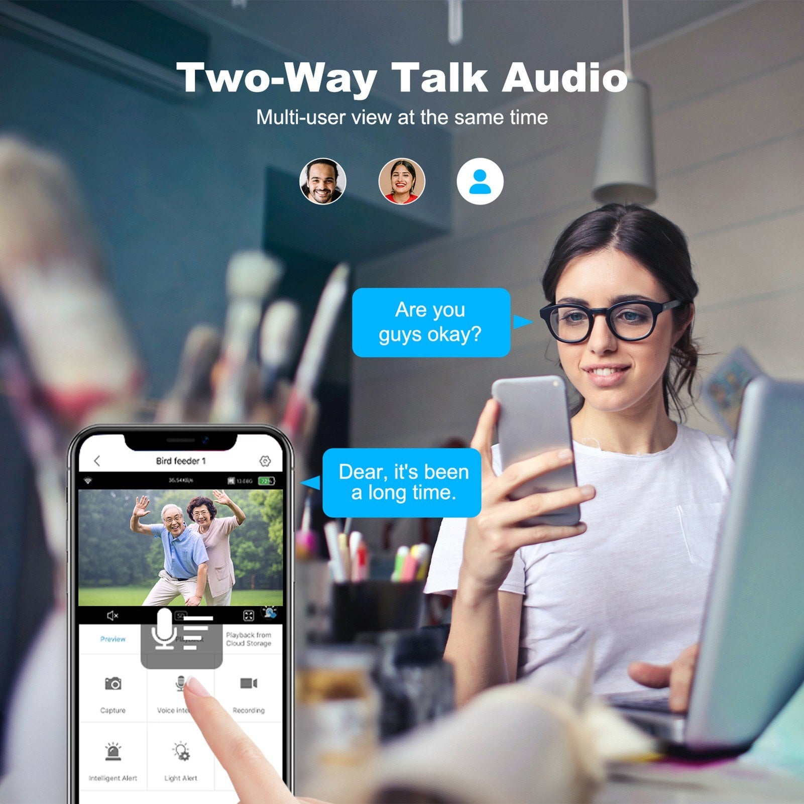 Solar Powered 2K 4MP Wireless Security Camera with WiFi and Wall Mount