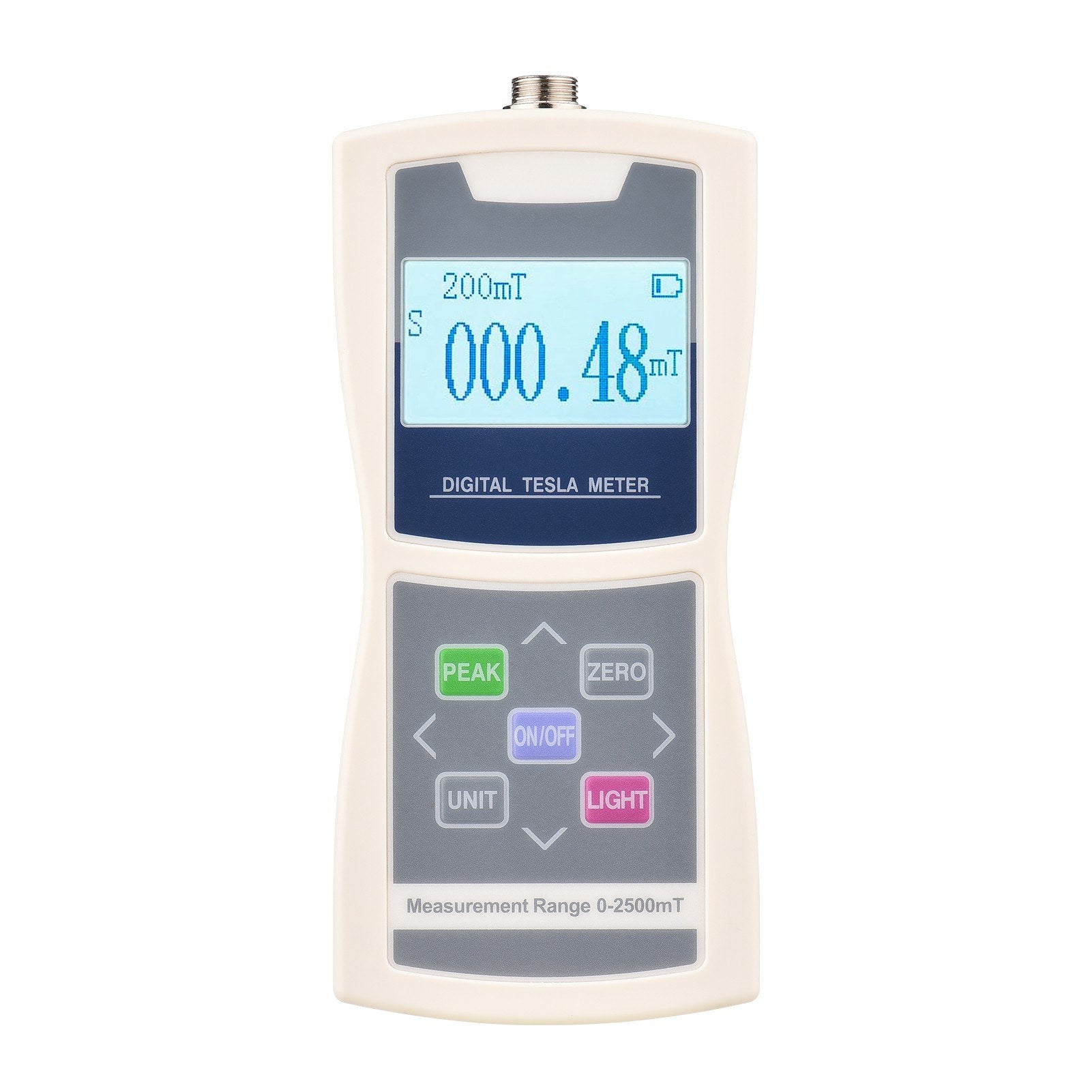 High-Accuracy Digital Tesla Gaussmeter with Auto Range (200mT/2000mT) & Radial Hall Probe in Plastic Box