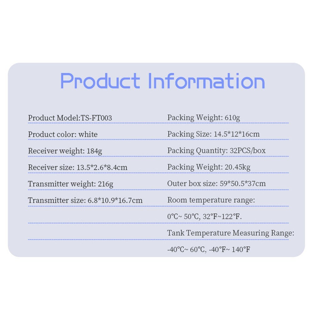 Solar-Powered Wireless Ultrasonic Water Level Monitor with High/Low Alarm and IP65 Waterproof Indicator Gauge