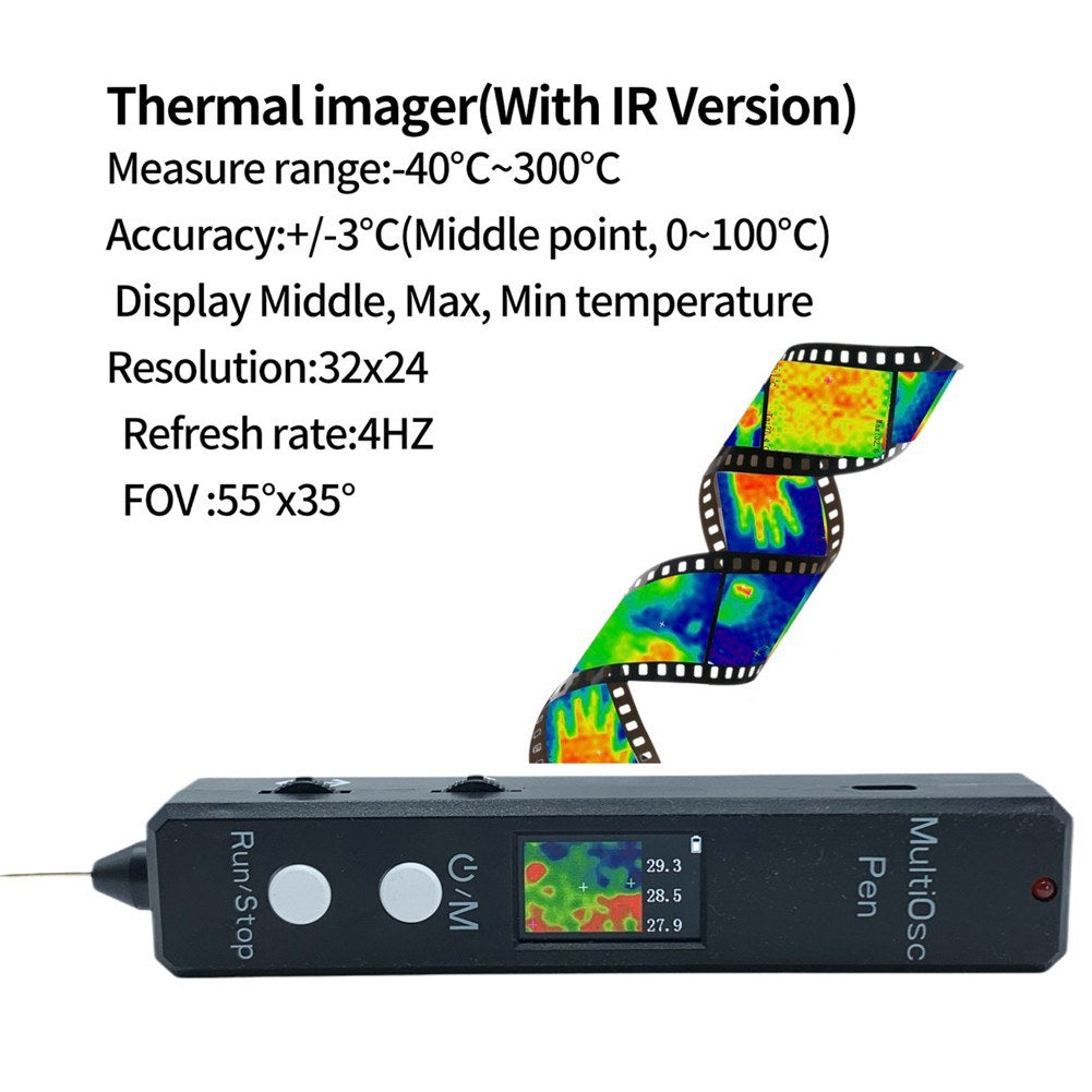 3-in-1 Handheld Digital Tester: Oscilloscope, Multimeter & Thermal Imager - 400KHz Bandwidth, 2MSa/s Sampling Rate for DIY Electronics
