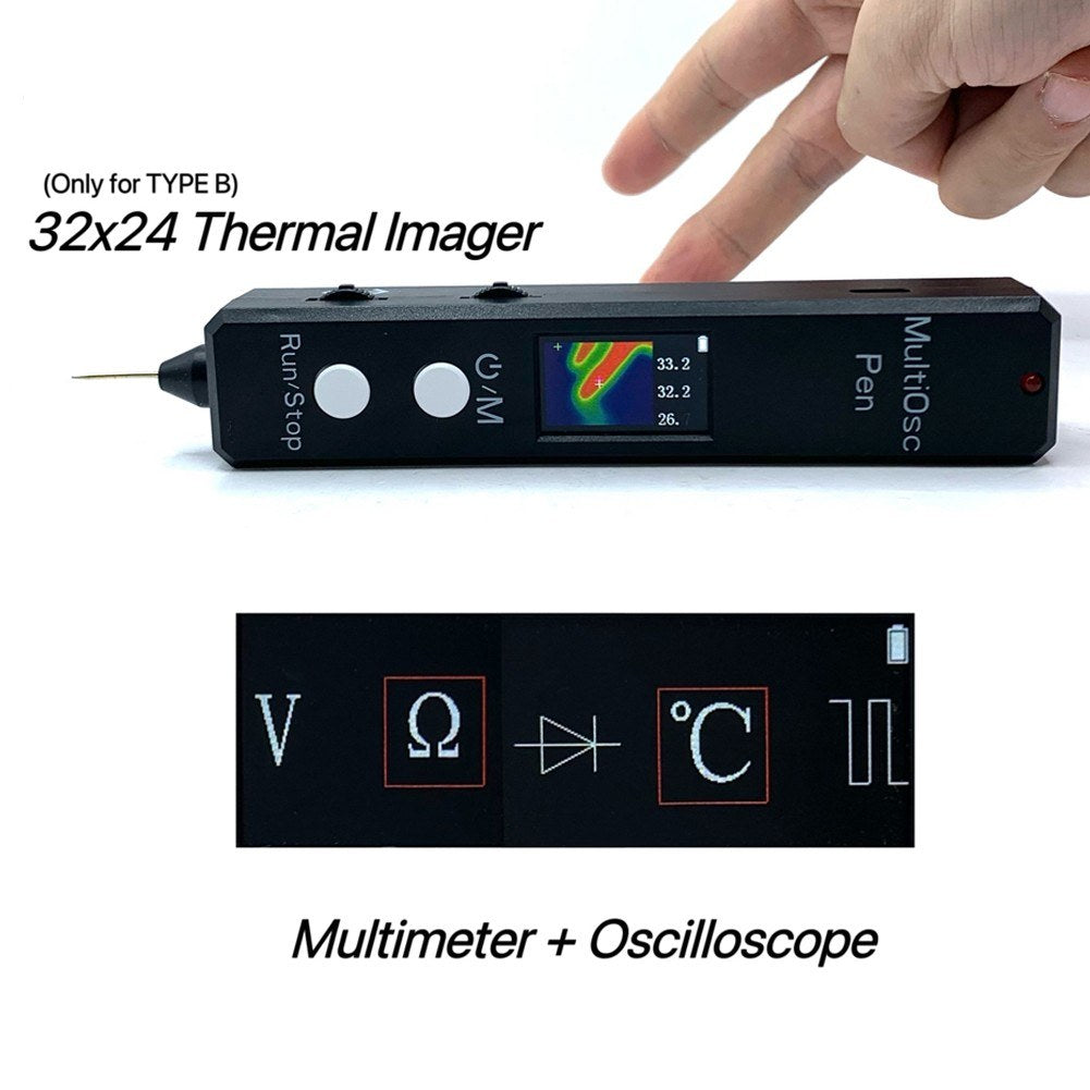 3-in-1 Handheld Digital Tester: Oscilloscope, Multimeter & Thermal Imager - 400KHz Bandwidth, 2MSa/s Sampling Rate for DIY Electronics