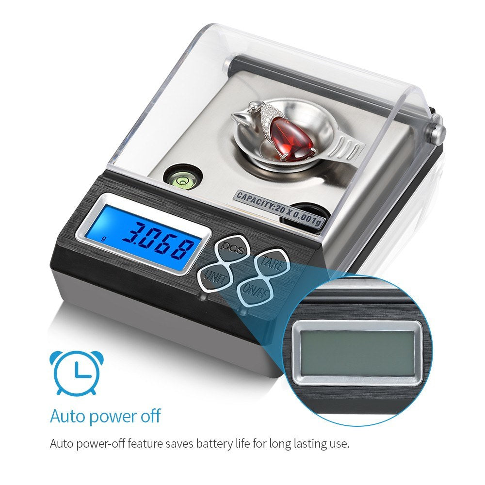 Professional Digital Milligram Scale - High Precision 0.001g with 20g / 30g / 50g Options