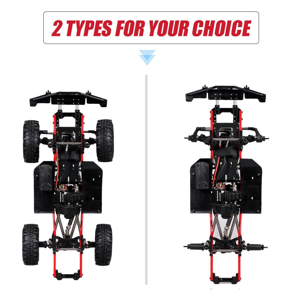 AUSTAR A2X-313C 1/10 RC Crawler Car Chassis Frame with Tires, 275mm Wheelbase, 540 35T Motor, Compatible with Axial SCX10 II