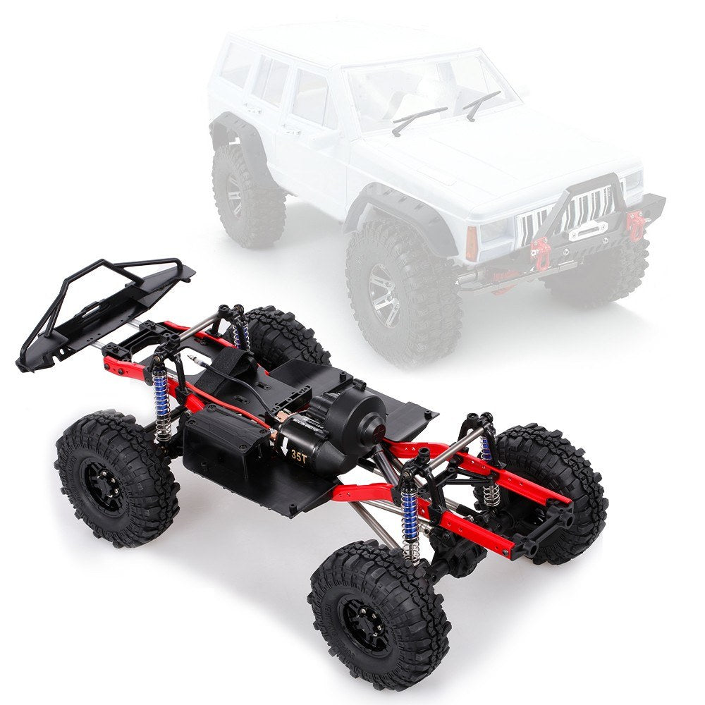 AUSTAR A2X-313C 1/10 RC Crawler Car Chassis Frame with Tires, 275mm Wheelbase, 540 35T Motor, Compatible with Axial SCX10 II