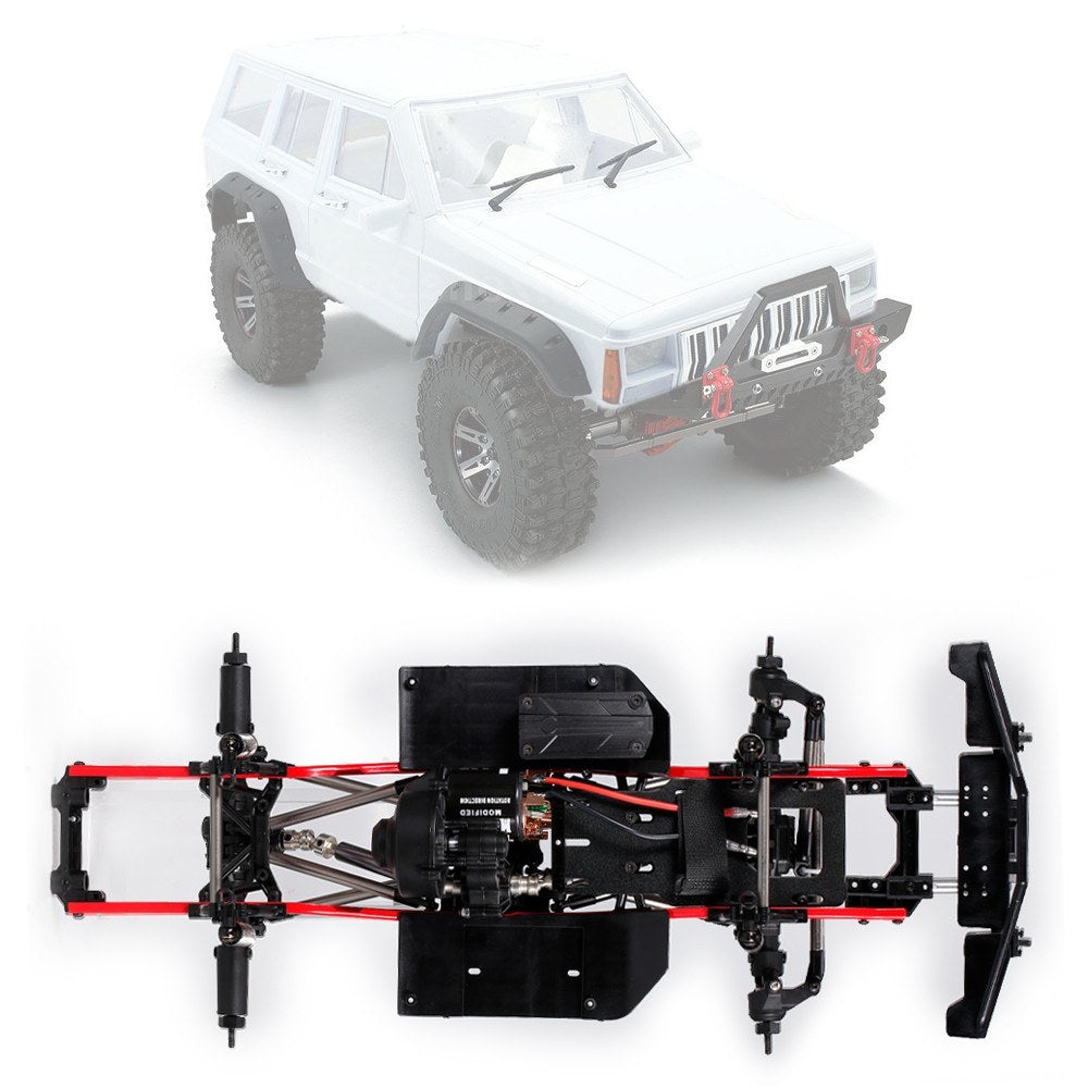 AUSTAR A2X-313C 1/10 RC Crawler Car Chassis Frame with Tires, 275mm Wheelbase, 540 35T Motor, Compatible with Axial SCX10 II