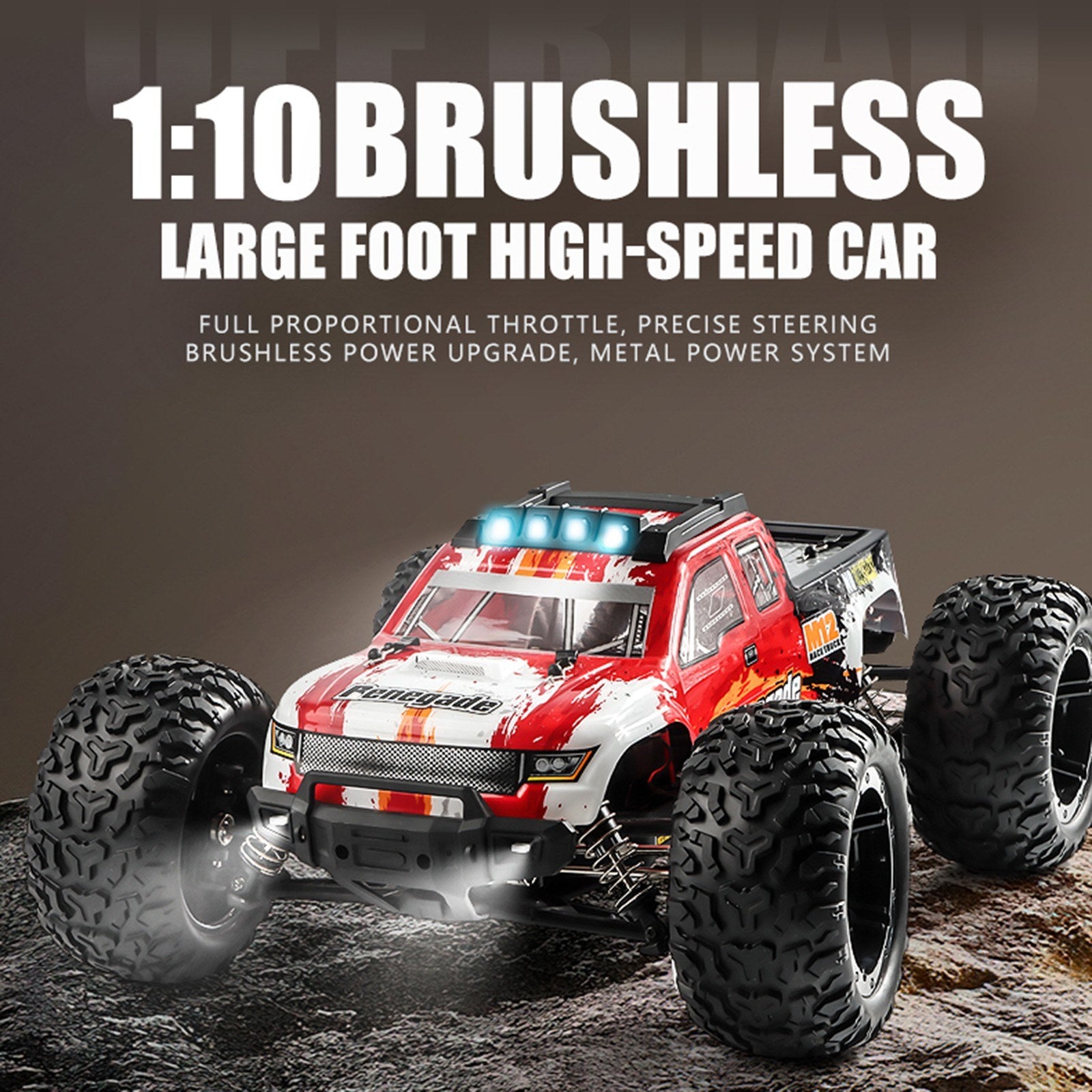 4WD 1:10 45km/h Brushless RC Off-Road Car with LED Lights