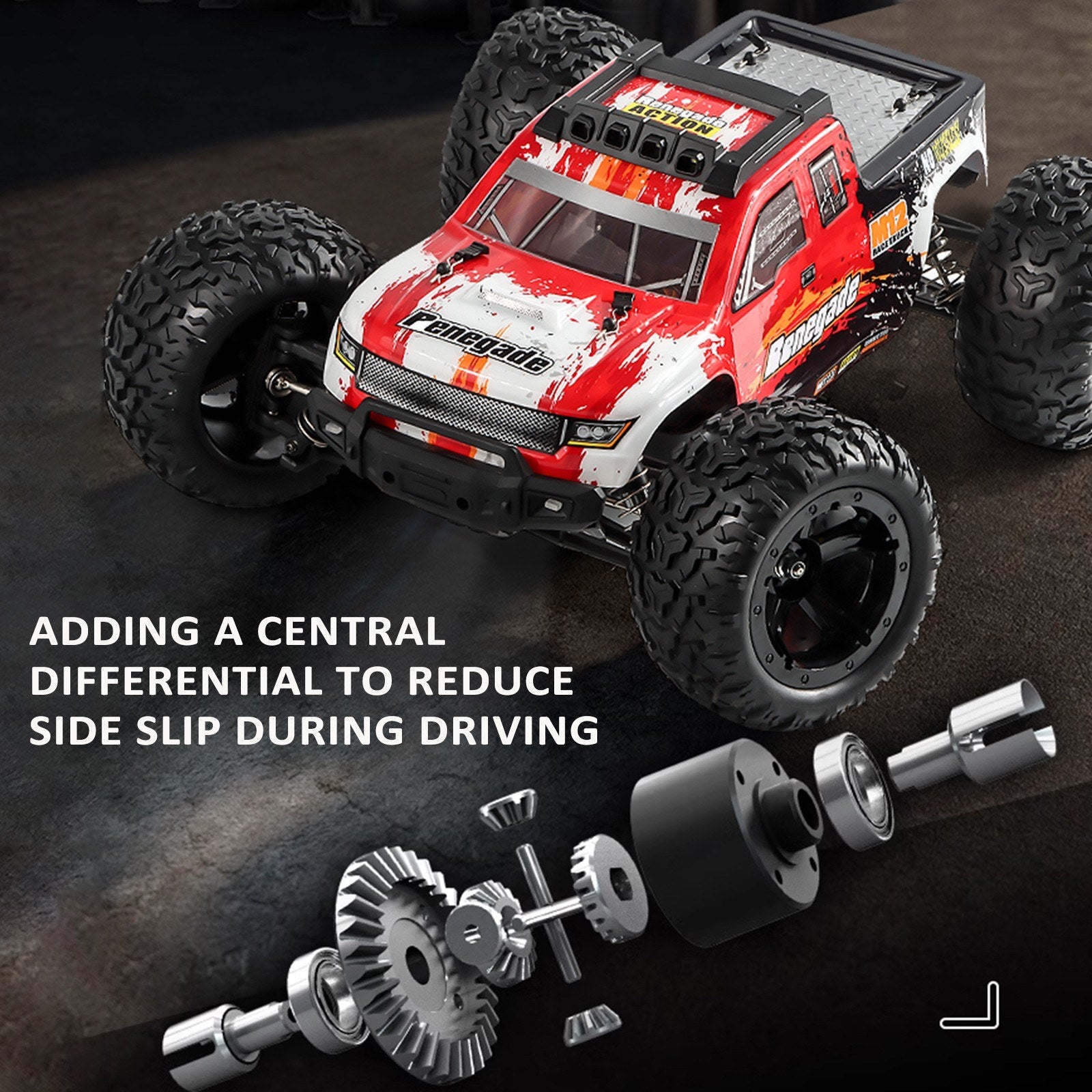 4WD 1:10 45km/h Brushless RC Off-Road Car with LED Lights