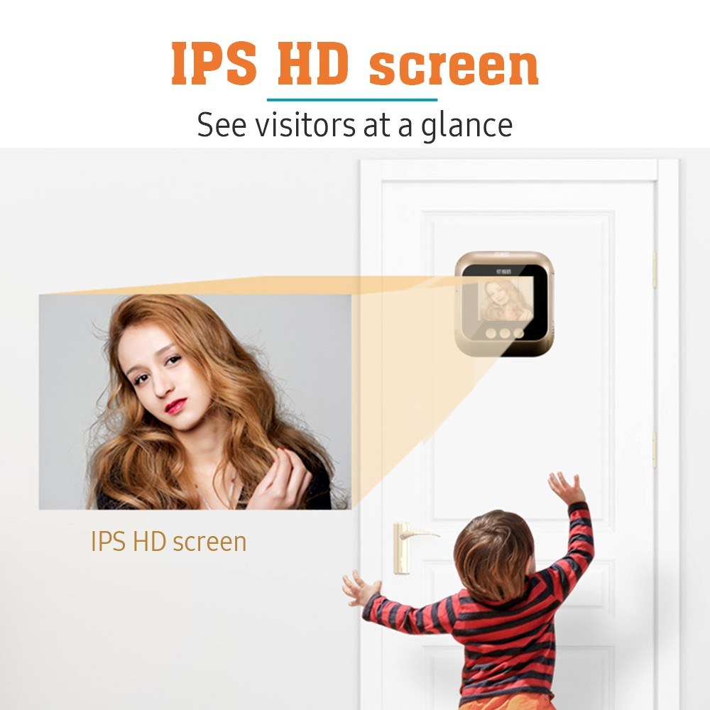 Wireless Door Viewer Camera with Monitor, Live View & Night Vision for Home Security (Battery Not Included)