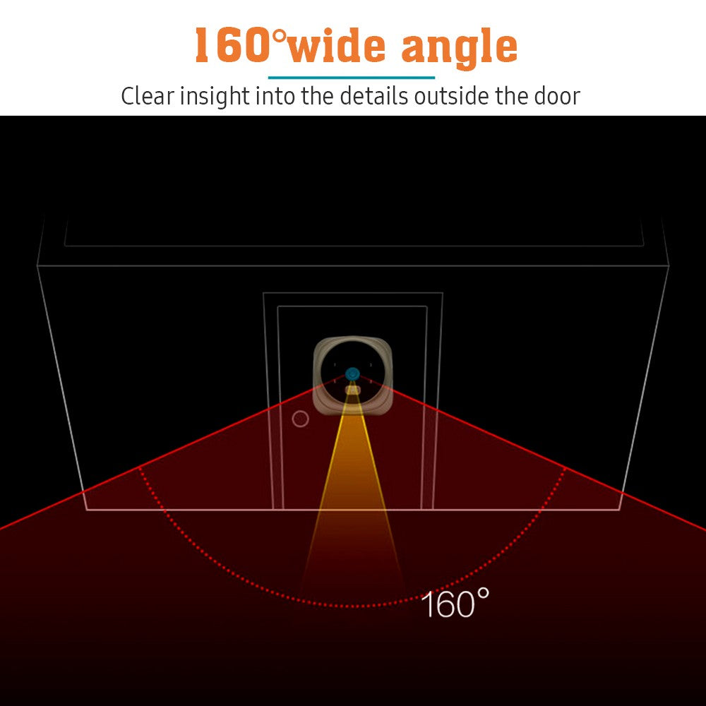 Wireless Door Viewer Camera with Monitor, Live View & Night Vision for Home Security (Battery Not Included)