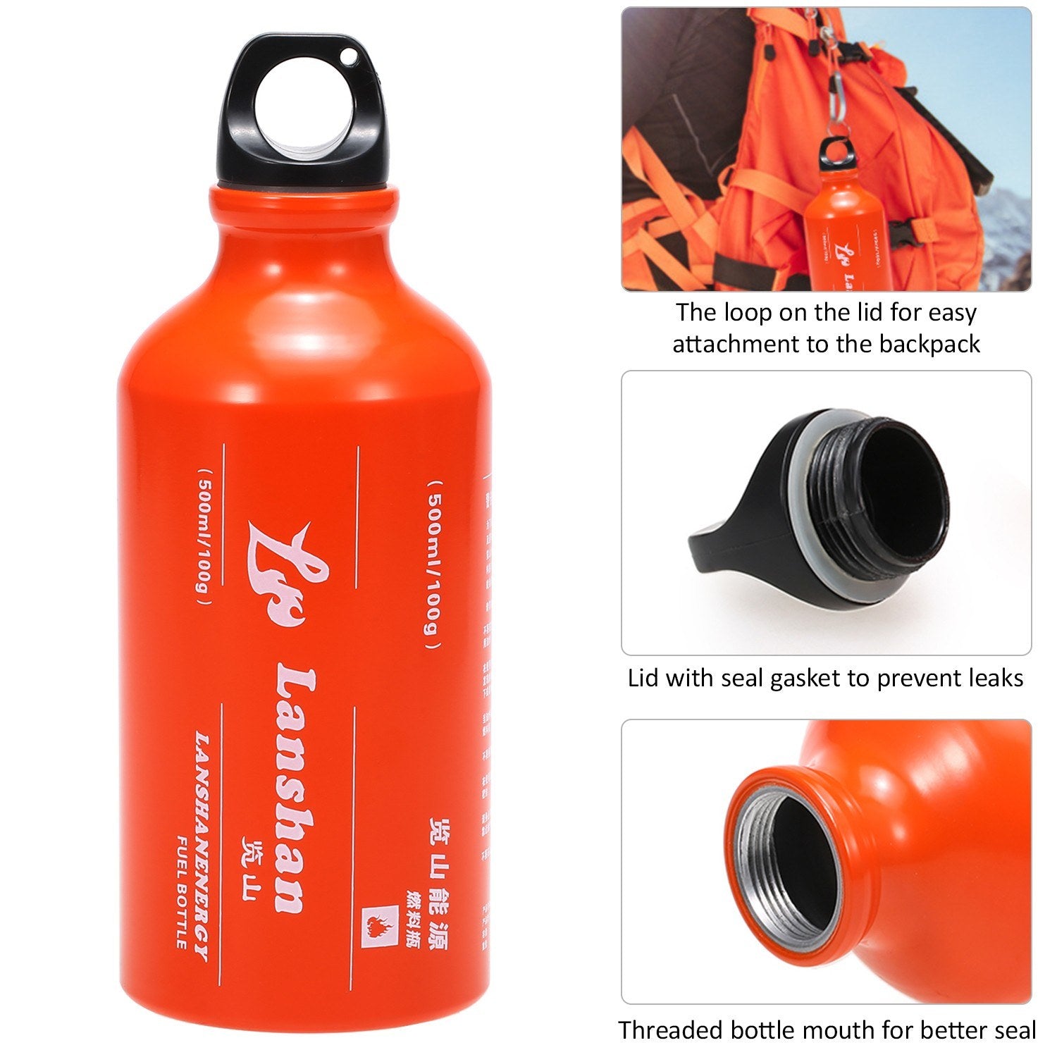 Multi-Fuel Camping Stove with 500ml Fuel Bottle for Gasoline, Diesel, and Alcohol