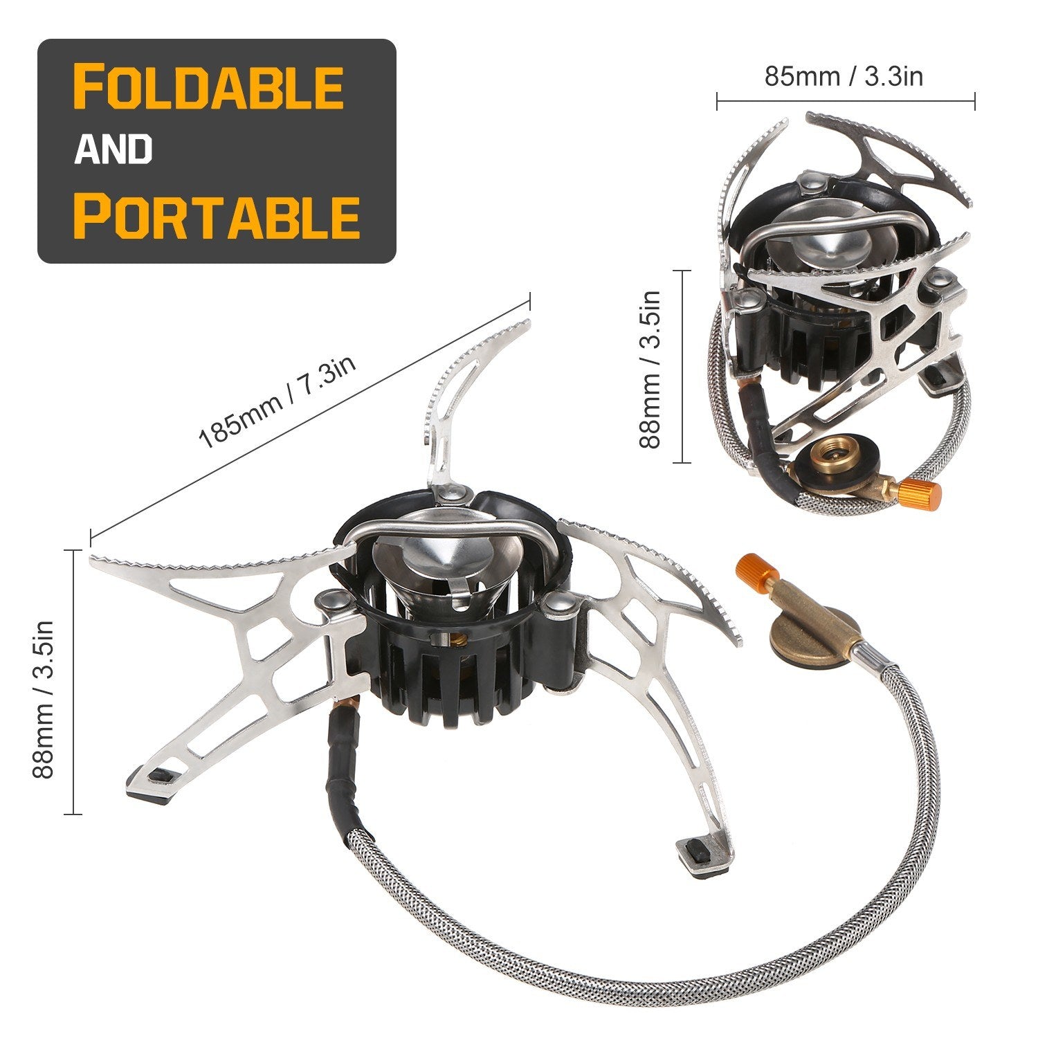 Multi-Fuel Camping Stove with 500ml Fuel Bottle for Gasoline, Diesel, and Alcohol