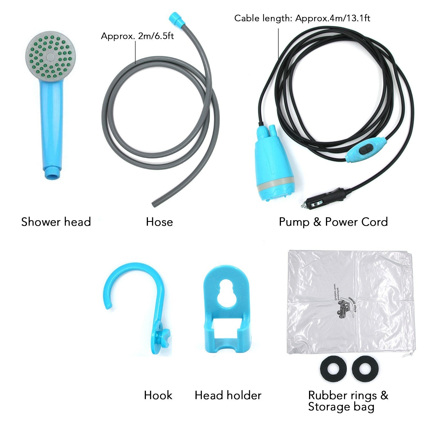 12V Electric Portable Outdoor Handheld Shower Pump