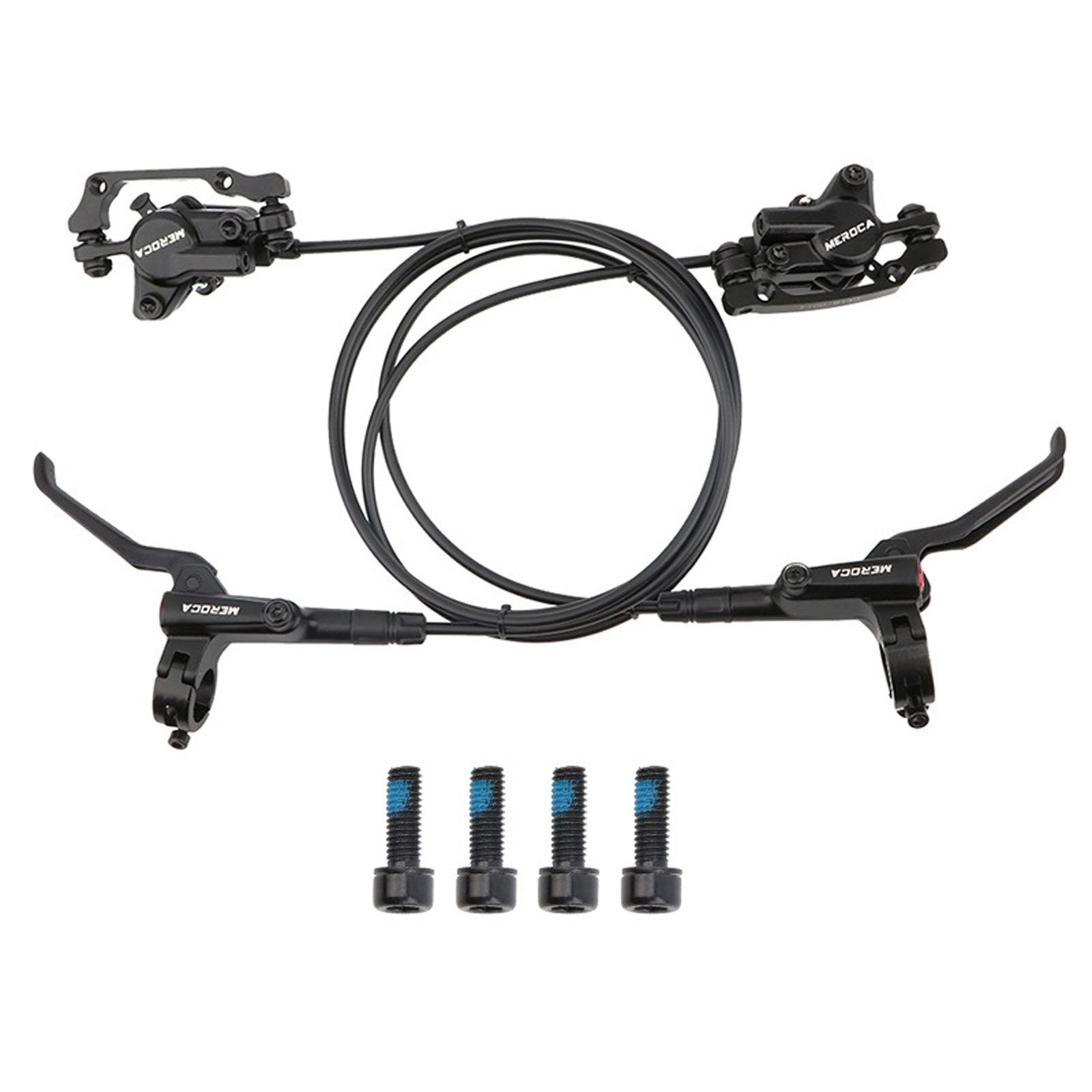 Hydraulic Disc Brake Set for Mountain Bikes: Front & Rear Calipers with Oil Brakes