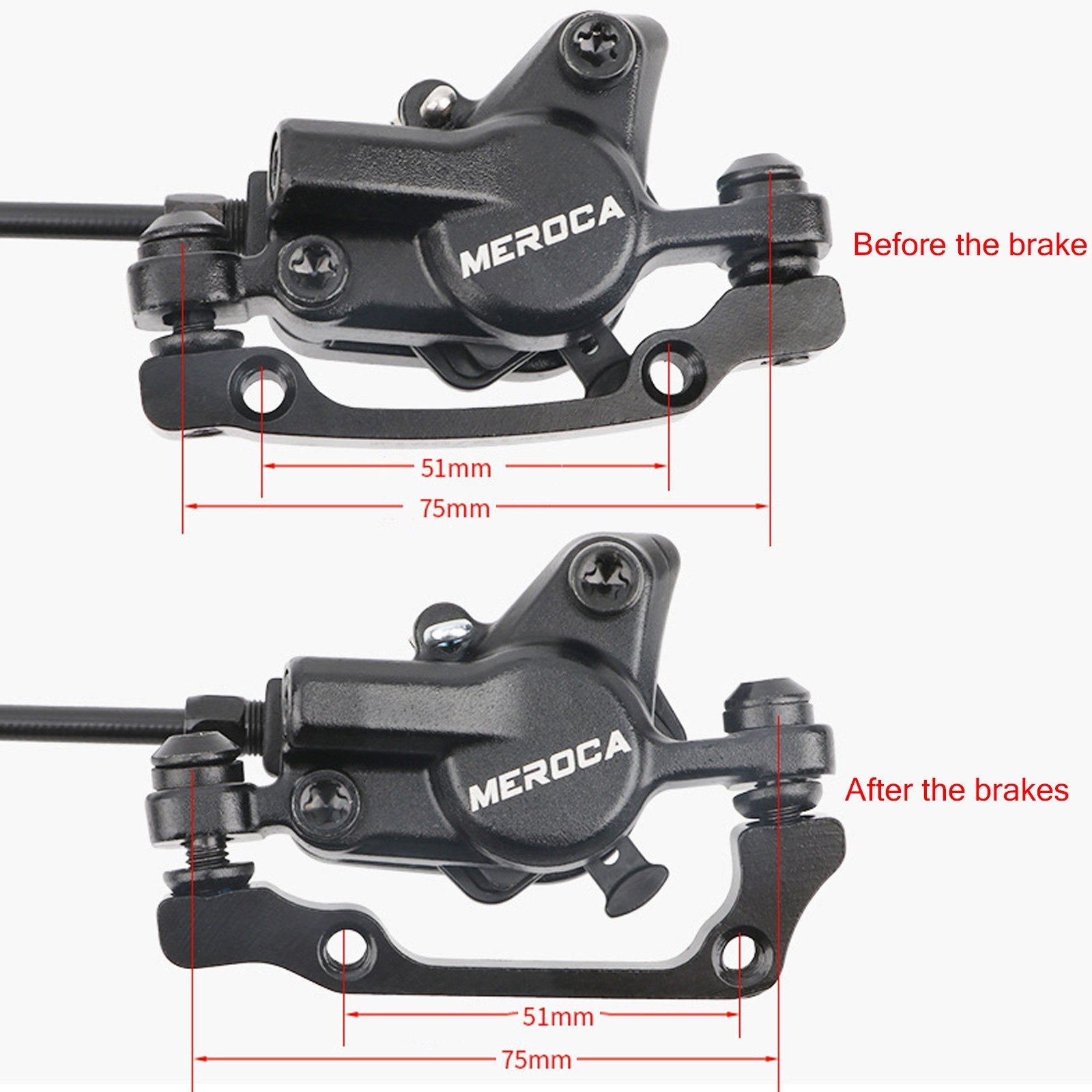 Hydraulic Disc Brake Set for Mountain Bikes: Front & Rear Calipers with Oil Brakes