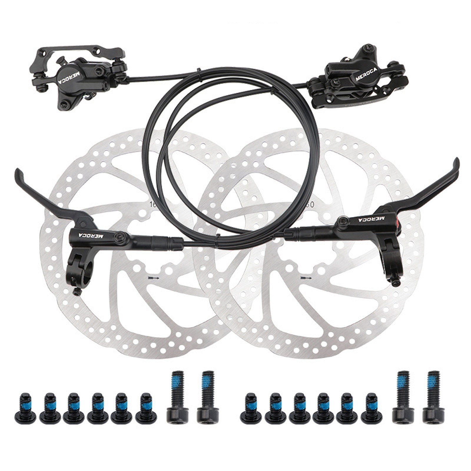 Hydraulic Disc Brake Set for Mountain Bikes: Front & Rear Calipers with Oil Brakes