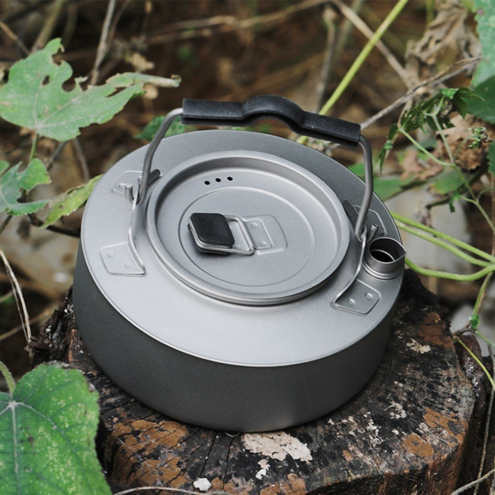 Lightweight TOMSHOO Titanium Tea & Coffee Kettle - 600ml/1000ml Camping Pot