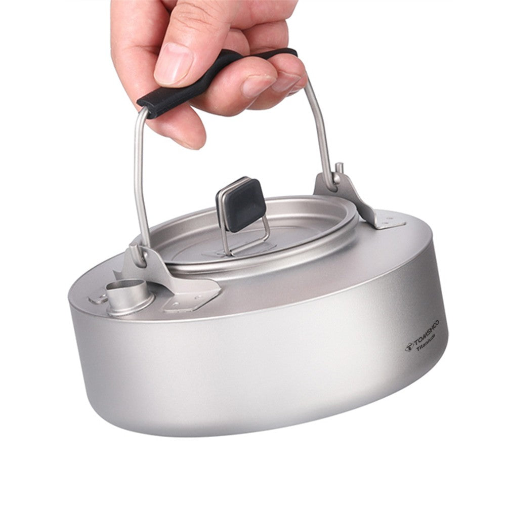 Lightweight TOMSHOO Titanium Tea & Coffee Kettle - 600ml/1000ml Camping Pot
