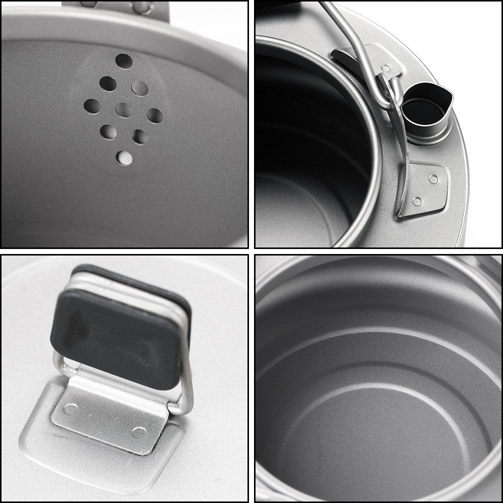 Lightweight TOMSHOO Titanium Tea & Coffee Kettle - 600ml/1000ml Camping Pot