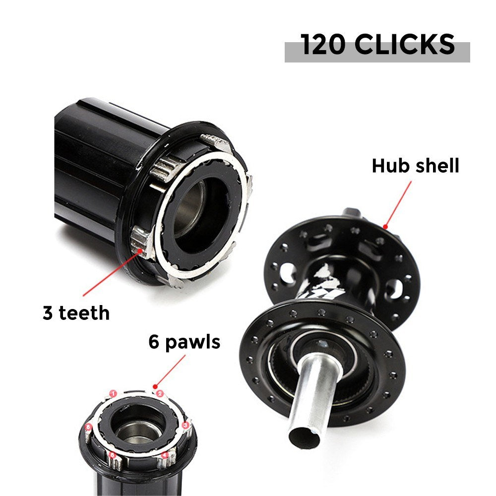 Quick Release 36-Hole Mountain Bike Hub Set with 6 Bearings