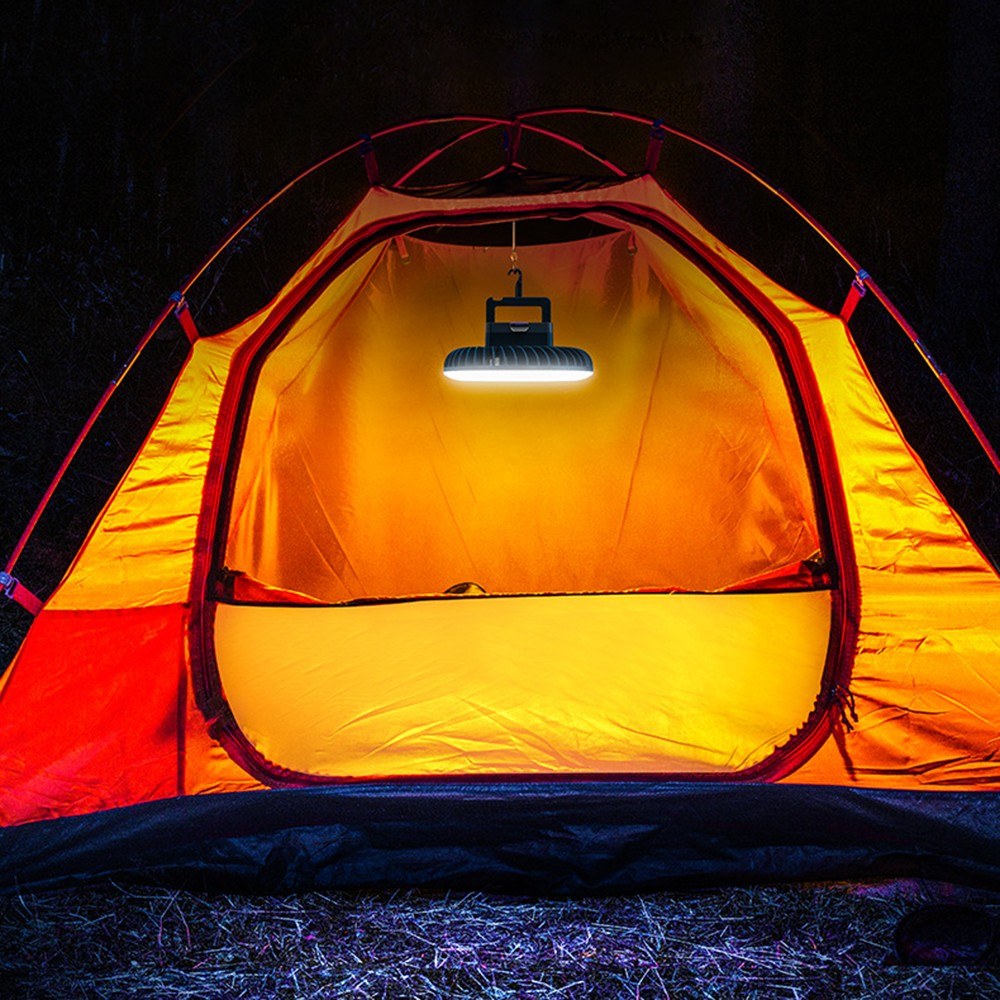 USB Rechargeable Portable Camping Fan & LED Lantern with 2400mAh Battery and Hook