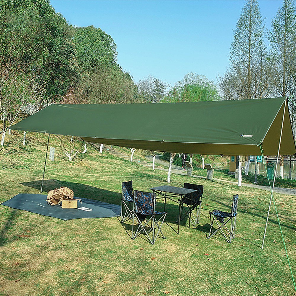 Ultralight 3x6m Waterproof Tarp Tent with Pole - Folding Camping Canopy Beach Sun Shelter for Hiking and Survival