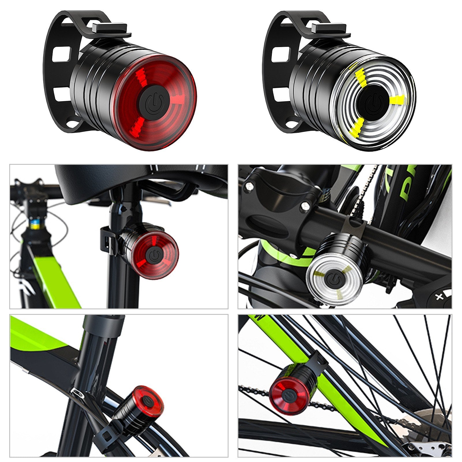 Waterproof Bike Light Set: Headlight & Tail Light for Handlebar - Bright Front & Rear Cycling Lights