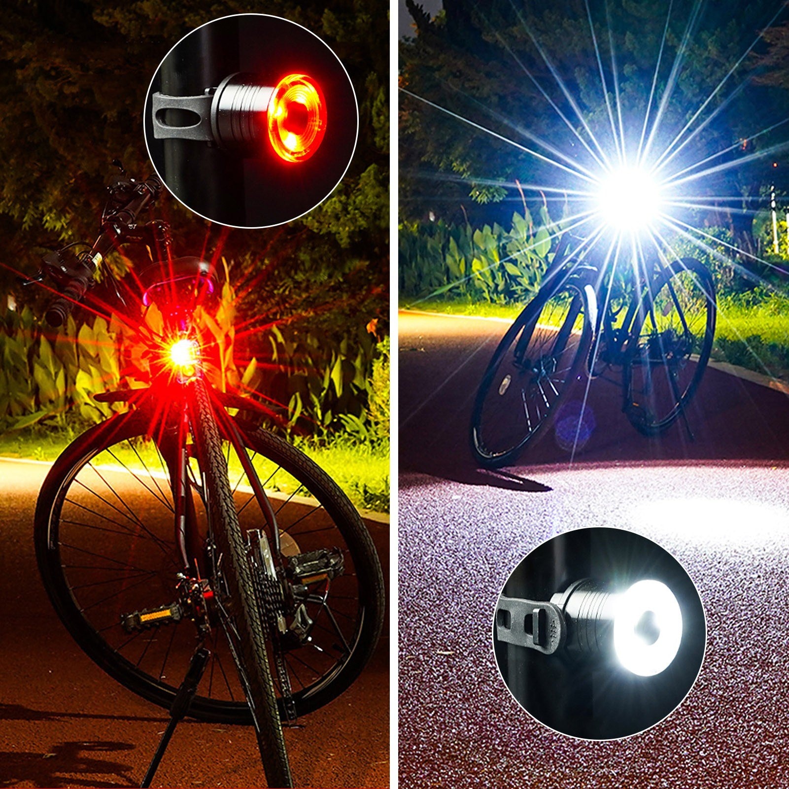 Waterproof Bike Light Set: Headlight & Tail Light for Handlebar - Bright Front & Rear Cycling Lights