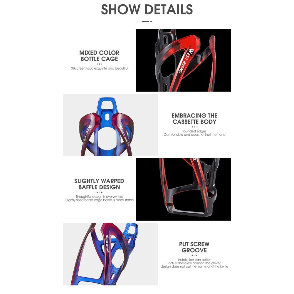 Ultralight PC Bicycle Bottle Cage - MTB & Road Bike Water Holder