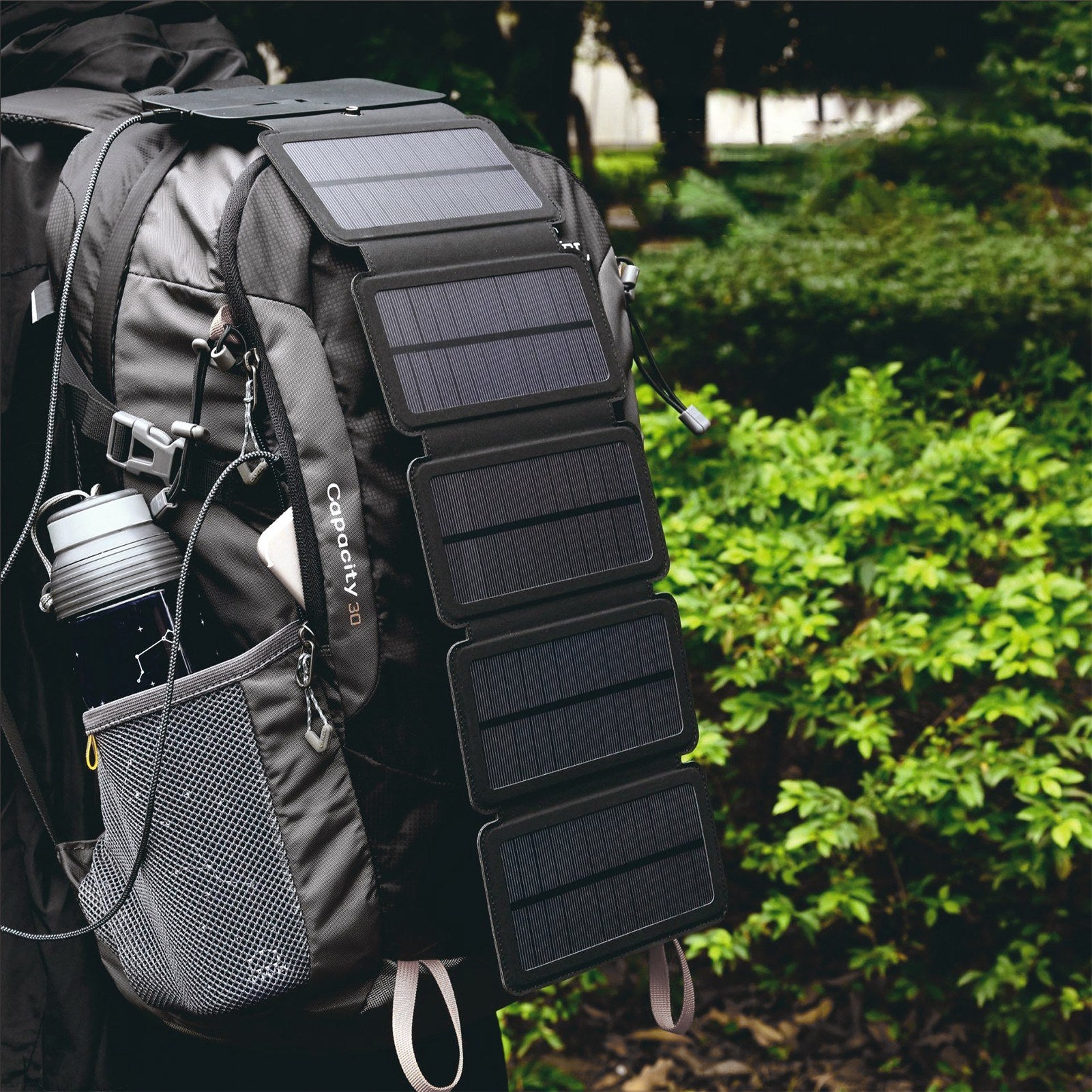 Portable Foldable Solar Charger with Compass for Camping, Hiking, and Emergencies