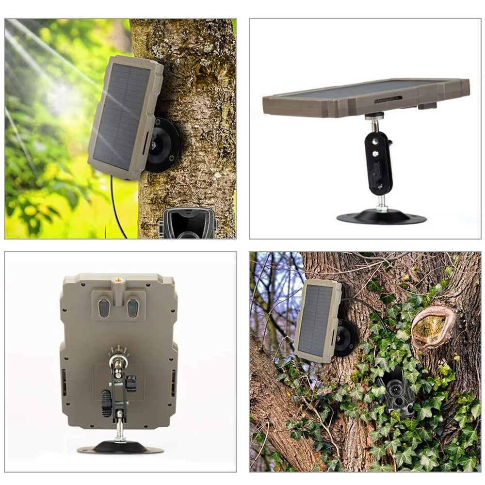 Solar-Powered Trail Game Camera Kit - 3000mAh Rechargeable Charger for Hunting Cameras (6V-12V)
